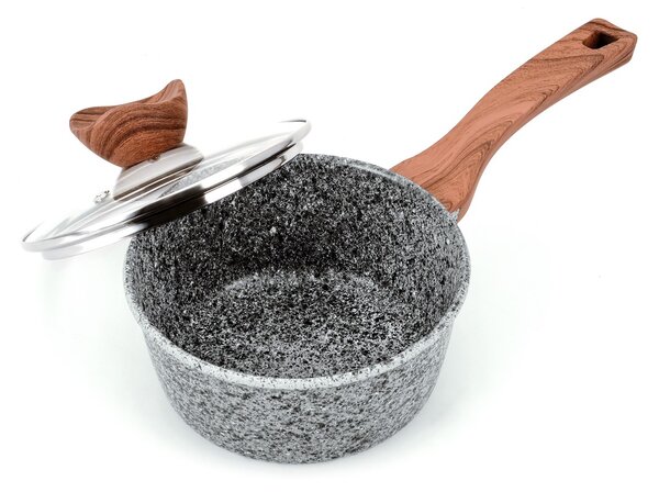 PROMIS Sada hrnců GRANITE, rendlík 16 cm, hrnce 20,24,28 hnědé rukojeti