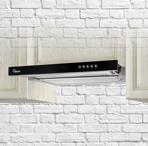 Akpo WK-7 Light Glass 50 Skříňový odsavač par Inox, Černý