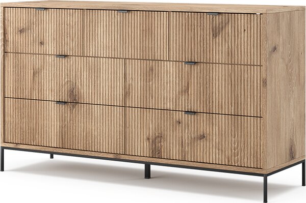 Příborník Vicco Eliza Dub Viking 42 x 81 cm se 7 zásuvkami, Model 49503