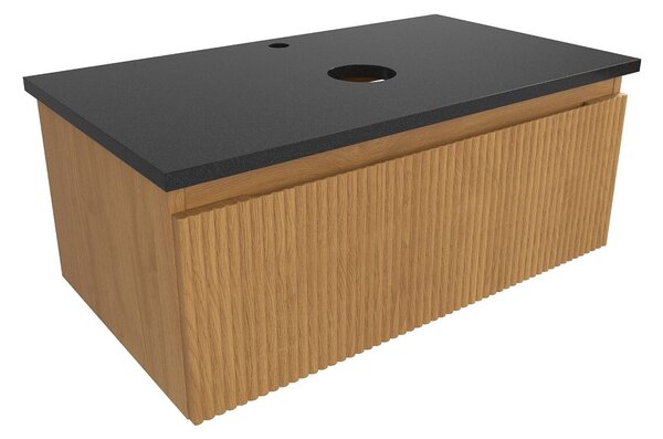 Koupelnová skříňka s krycí deskou SAT Evolution 78x30x44,5 cm dub medový mat SATEVO80DMZ
