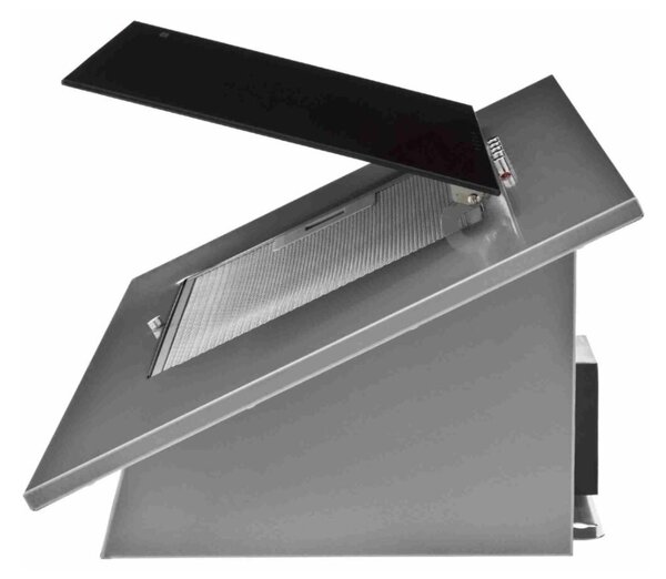 Komínový odsavač par Akpo WK-4 Nero Eco 50 šedý, černé sklo