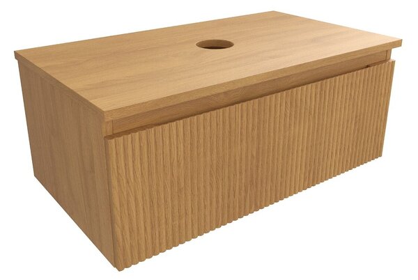 Koupelnová skříňka s krycí deskou SAT Evolution 78x30x44,5 cm dub medový mat SATEVO80DMD