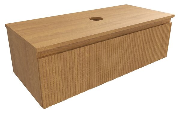 Koupelnová skříňka s krycí deskou SAT Evolution 98x30x44,5 cm dub medový mat SATEVO100DMD