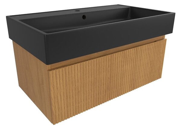 Koupelnová skříňka s umyvadlem SAT Evolution 78x30x44,5 cm dub medový mat SATEVO80DMU2B