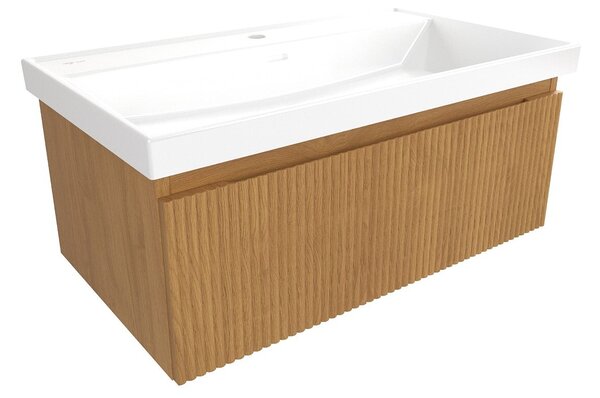 Koupelnová skříňka s umyvadlem SAT Evolution 78x30x44,5 cm dub medový mat SATEVO80DMU4