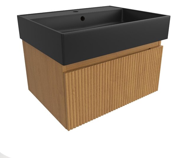 Koupelnová skříňka s umyvadlem SAT Evolution 58x30x44,5 cm dub medový mat SATEVO60DMU2B