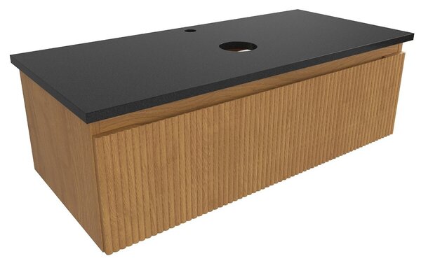 Koupelnová skříňka s krycí deskou SAT Evolution 98x30x44,5 cm dub medový mat SATEVO100DMZ