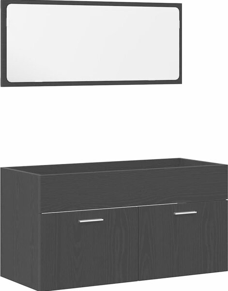 VidaXL 2dílný set koupelnového nábytku kompozitní dřevo [863138] Barva: kouřový dub