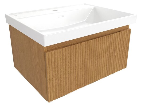 Koupelnová skříňka s umyvadlem SAT Evolution 58x30x44,5 cm dub medový mat SATEVO60DMU4