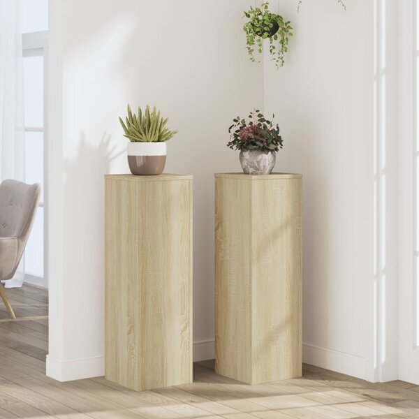 VidaXL Stojan na rostliny 2 ks 25 x 25 x 80 cm Kompozitní dřevo [869234] Barva: dub