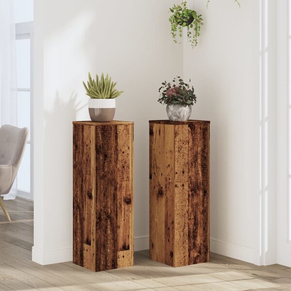 VidaXL Stojan na rostliny 2 ks 25 x 25 x 80 cm Kompozitní dřevo [869234] Barva: dub