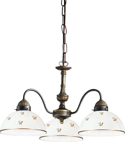 Kolarz 731.83.170 - Lustr na řetězu NONNA 3xE27/75W/230V květiny rose gold