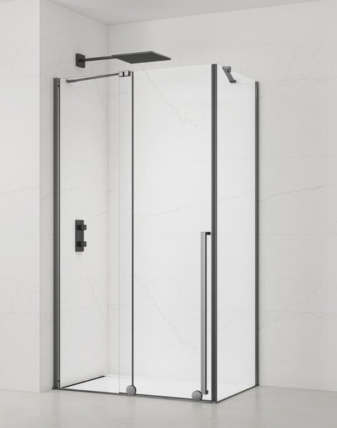 Sprchový kout obdélník 110x80 cm SAT Xmotion PVD Gun metal SATBWIXM110S80GM