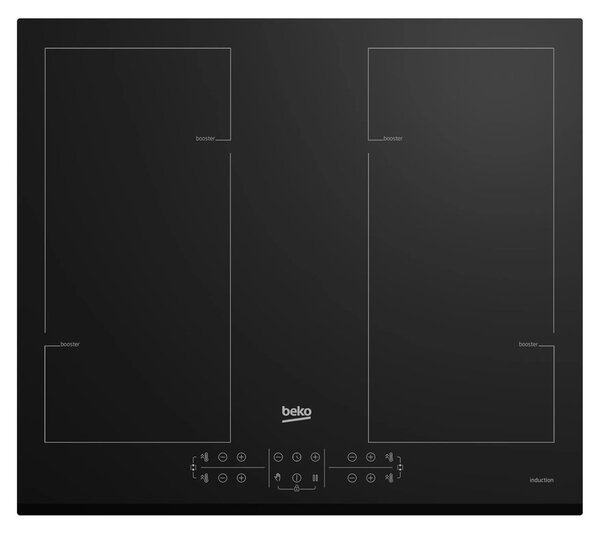 Beko HII64206F2MT Černá Vestavěné 58 cm Indukční varná deska se zónami 4 zóna/zón
