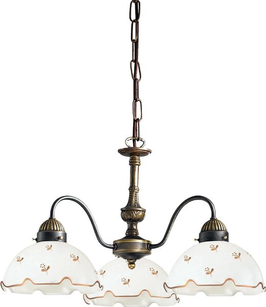 Kolarz 731.83.160 - Lustr na řetězu NONNA 3xE27/75W/230V květiny rose gold