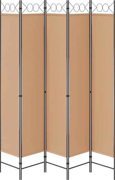 VidaXL 5 dílný paraván 200x220 cm textil [42039205] Barva: Bílá