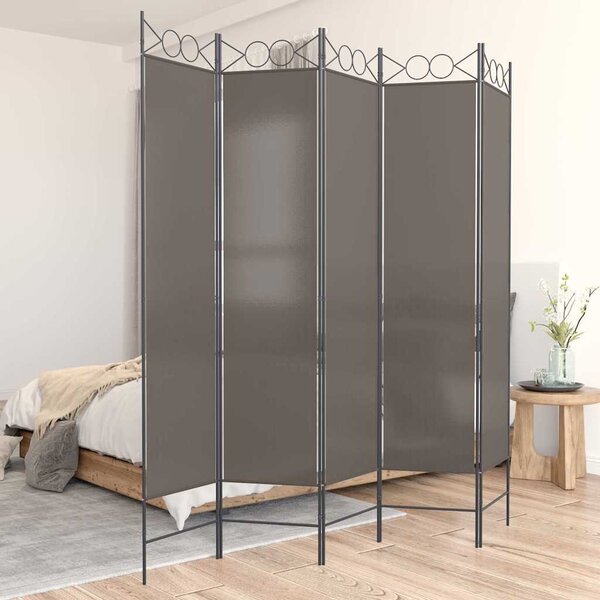VidaXL 5 dílný paraván 200x220 cm textil [42039205] Barva: Bílá