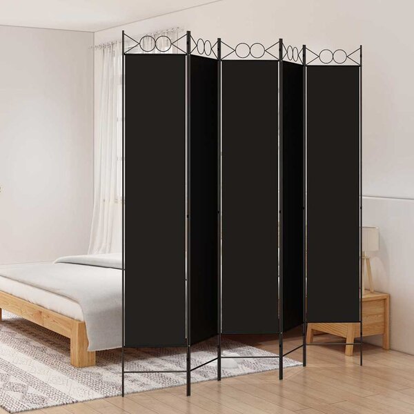 VidaXL 5 dílný paraván 200x220 cm textil [42039205] Barva: Bílá