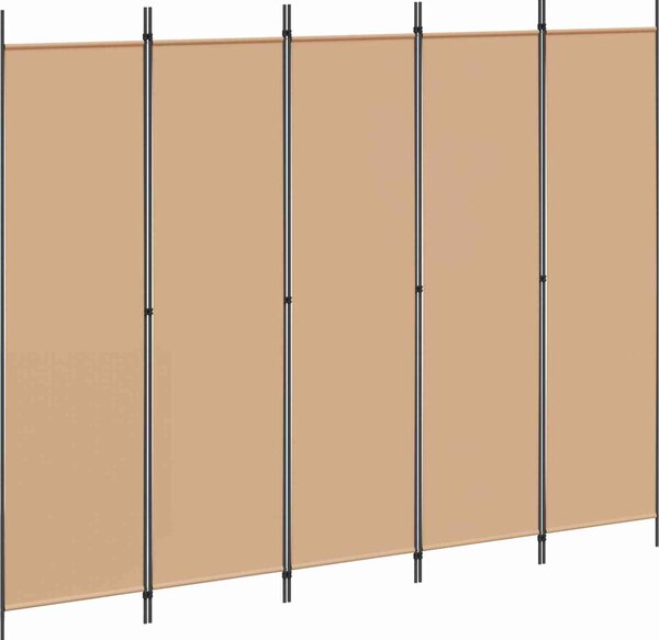 VidaXL 5dílný paraván 250 x 200 cm textil [42039209] Barva: Bílá