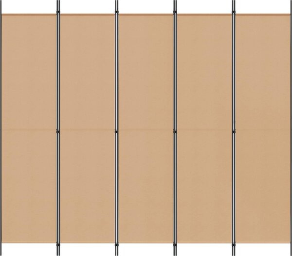 VidaXL 5dílný paraván 250x220 cm textil [42039213] Barva: Bílá