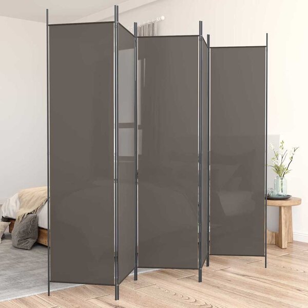 VidaXL 5dílný paraván 250x220 cm textil [42039213] Barva: Bílá