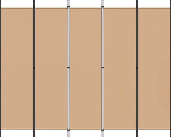 VidaXL 5dílný paraván 250 x 200 cm textil [42039209] Barva: Bílá