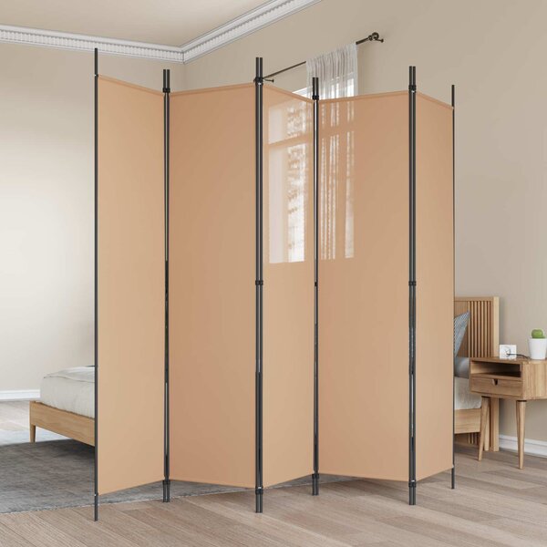 VidaXL 5dílný paraván 250 x 200 cm textil [42039209] Barva: Bílá
