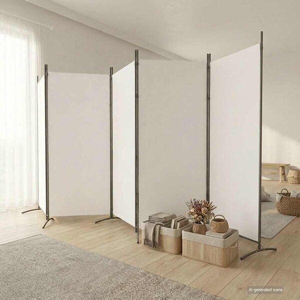 VidaXL 5dílný paraván 433x180 cm textil [42039229] Barva: Hnědá