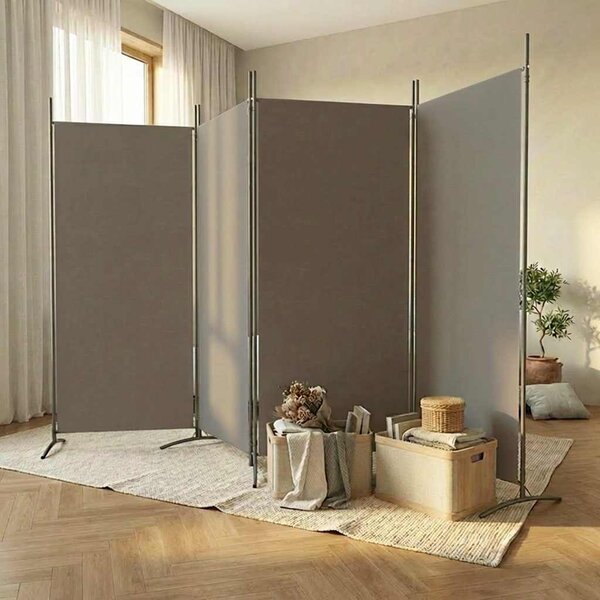 VidaXL 4dílný paraván 346x180 cm textil [42039228] Barva: Bílá