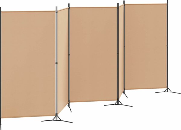 VidaXL 5dílný paraván 433x180 cm textil [42039229] Barva: Hnědá