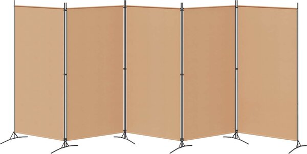 VidaXL 5dílný paraván 433x180 cm textil [42039229] Barva: Hnědá