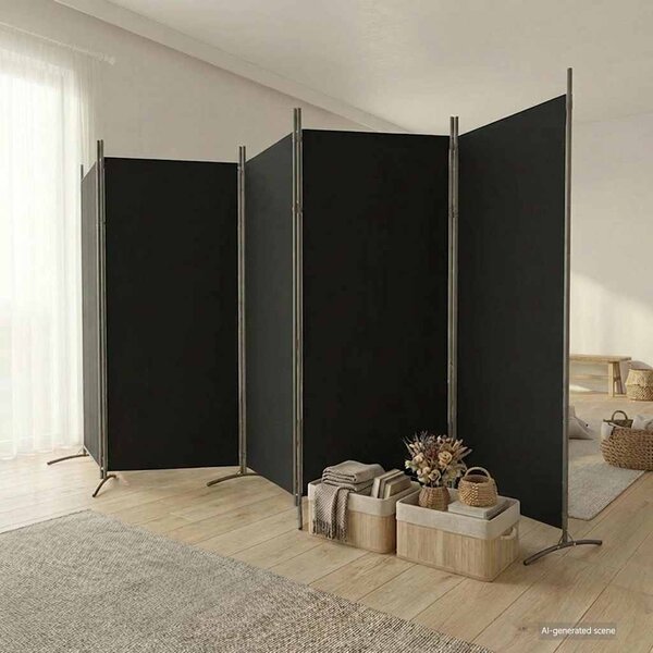 VidaXL 5dílný paraván 433x180 cm textil [42039229] Barva: Hnědá