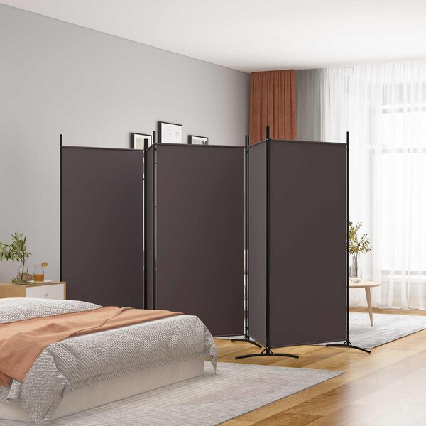 VidaXL 5dílný paraván 433x180 cm textil [42039229] Barva: Hnědá