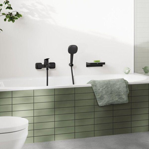 GROHE Dice – nástěnná vanová a sprchová baterie – matná černá