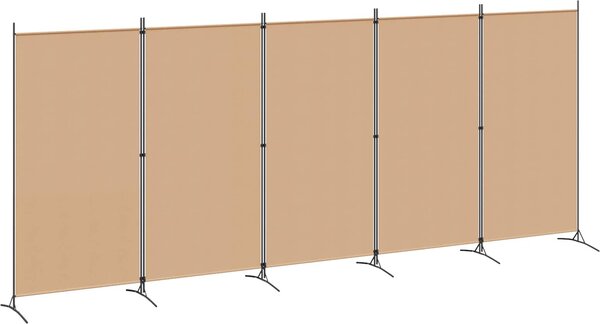 VidaXL 5dílný paraván 433x180 cm textil [42039229] Barva: Hnědá