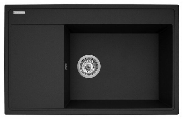 Sada - dřez PYRAMIS CAMEA (79x50) 1B 1D R + Vodovodní baterie IDEA Black Edition - 070168502BE - Volcano