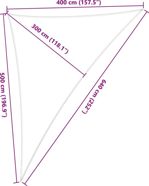 VidaXL Stínící plachta oxfordská látka trojúhelníková 4x5x6,4 m [42031212] Barva: taupe