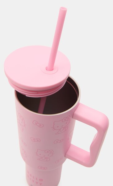 Sinsay - Termohrnek s rukojetí a brčkem Hello Kitty - vícebarevná