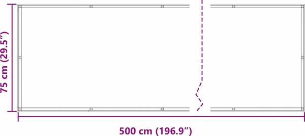 VidaXL Balkónová zástěna 75 x 500 cm oxfordská látka [42030927] Barva: světle šedá