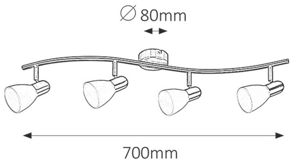 Rabalux Soma stropní světlo 4x40 W bílá-chrom 6304