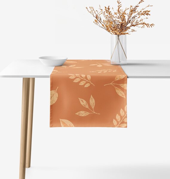 Goldea běhoun na stůl 100% bavlněné plátno - oranžové podzimní lístky 35x120 cm