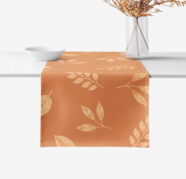 Goldea běhoun na stůl 100% bavlněné plátno - oranžové podzimní lístky 35x120 cm
