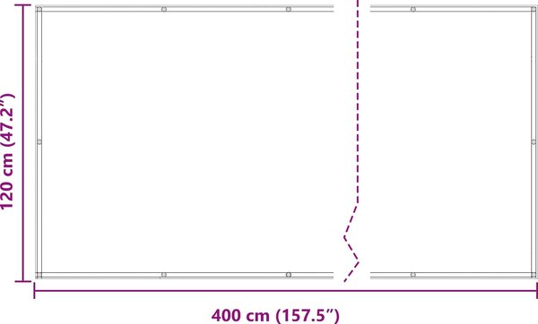 VidaXL Balkonová zástěna 120x400 cm 100% polyester oxford [42030958] Barva: Červená