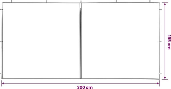 VidaXL Boční stěna k party stanu 2 ks se zipem PE [42033007] Barva: Zelená