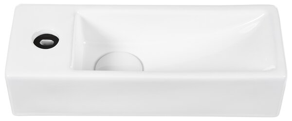 Umyvadlo na desku LIMARI 38 x 14 cm Keramika Bílá Levá