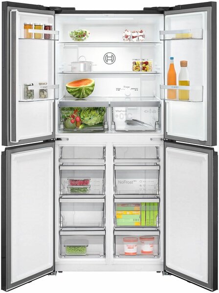 Bosch Serie 4 KMC85LBEA lednice s mrazničkou (vedle sebe) Stojací 547 l E Černá