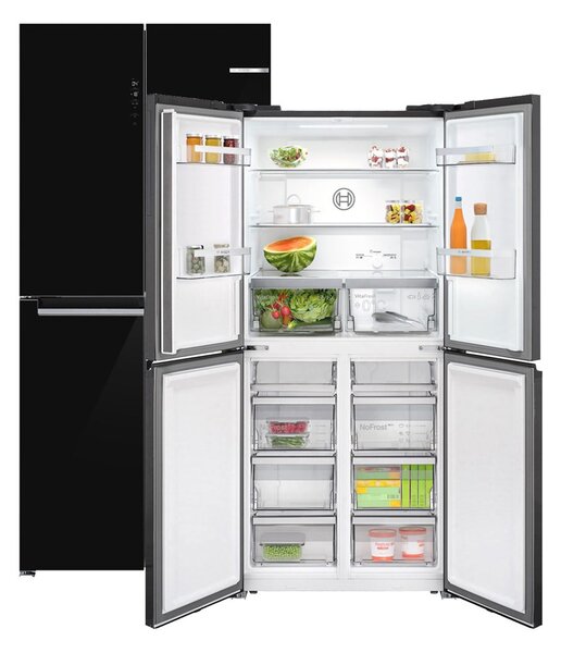 Bosch Serie 4 KMC85LBEA lednice s mrazničkou (vedle sebe) Stojací 547 l E Černá
