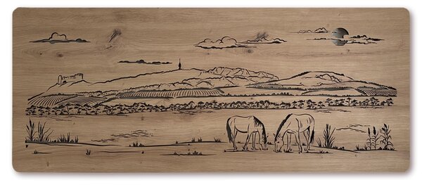 "Pálava" světelný obraz s baterií 120x50cm varianta ovládání: manuál/pohybové čidlo, provedení povrchu: dub světlý