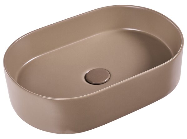 Umyvadlo na desku NICKERIE 50 x 33 cm Keramika Taupe