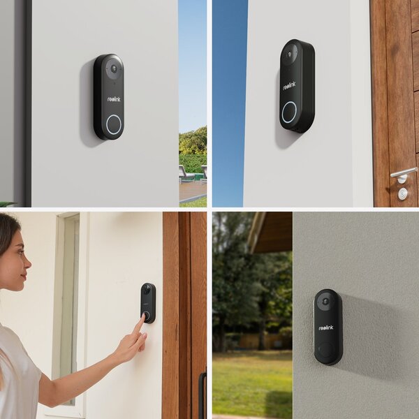Reolink D340W - 5MP videozvonek se zvoněním, 2,4/5 GHz Wi-Fi, detekce osob, obousměrný zvuk, spolupracuje s NVR, bílý